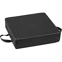 DMI Comfort Seat Cushion for Soft and Firm Support on Wheelchairs, Office Chairs, Dining Chairs and Stadium Seats, Standard Foam, 16 x 16 x 4, Black