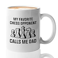 Chess Coffee Mug 11oz White Funny Chess Gifts Set Board Pieces Horse Knight Player Game Pawn Strategy - Fav Opponent