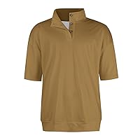 Men's Polo Shirts Solid Loose Button Down Short Sleeve Shirt Sweat Wicking Quick Dry Breathable Sports T-Shirt