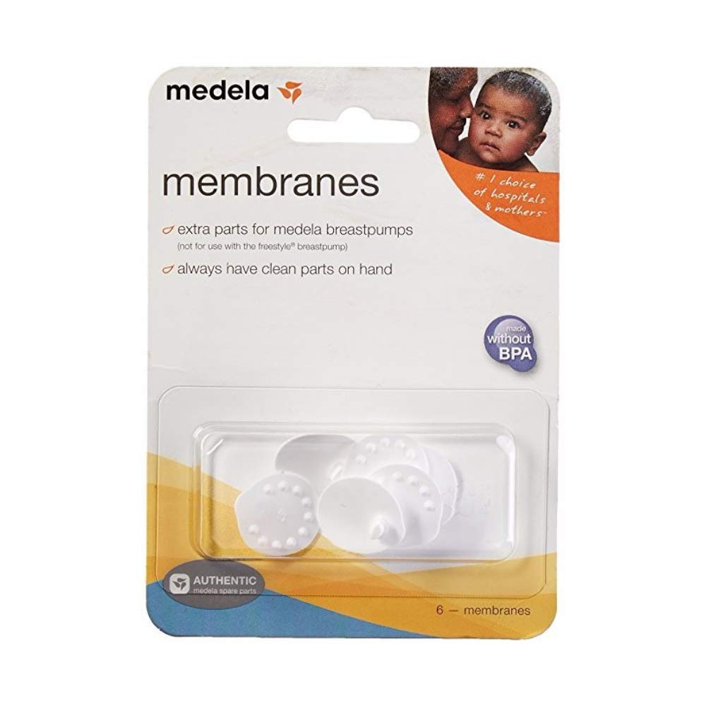 Medela Spare Membranes, Breast Pump Replacement Parts, Made Without BPA, Authentic Medela Spart Parts, White,6 count(Pack of 1)
