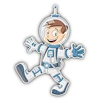 Cartoon Astronaut Boy Sticker - Durable Adhesive UV-Resistant Waterproof Vinyl Sticker Decal for Car Bumper, Laptop, Water Bottle, Wall, and Window, Size - 6'' Longer Side