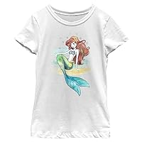 Disney Girl's Ariel Watercolor T-Shirt