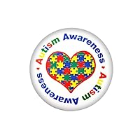 Fundraising For A Cause | Autism Awareness Puzzle Piece Heart Button Pins – Inexpensive Pins for Autism/Asperger’s Awareness Fundraising, Events and Gift-Giving