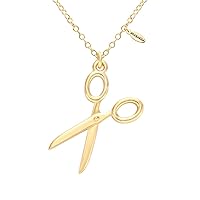Steampunk Jewelry Golden Scissors Necklace Hair Dresser Gift