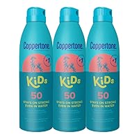 Kids Sunscreen Spray SPF 50, Water Resistant Sunscreen for Kids, Broad Spectrum Spray Sunscreen SPF 50, 5.5 Oz Pack of 3