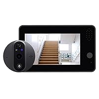 Smart WiFi Doorbell with 1080P/120°Camera Video Peephole for Door 4.3'' LCD Screen 24H PIR Movement Detection Eye APP