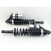 360mm 14.17 inch 7mm Spring Universal Motorcycle Air Shock Absorber Rear Suspension ATV Quad Scooter Dirt Bike For CBR600 CBR400 CB500 YZF XC EXC XCF Silver Black