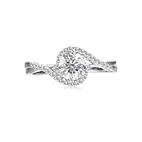 MRENITE 10K 14K 18K Gold 1 Carat Moissanite Engagement Rings for Women Infinity Twisting Moissanite Promise Ring Jewelry Gift for Her