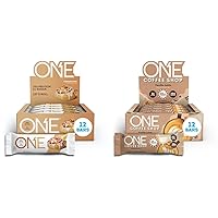 ONE Protein Bars Cinnamon Roll & Coffee Shop Vanilla Latte Gluten Free with 20g Protein 12 Count
