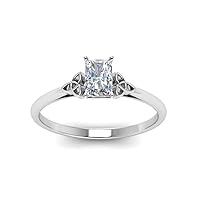 Choose Your Gemstone Celtic Solitaire Ring 925 Sterling Silver Radiant Shape Solitaire Engagement Ring 925 : US Size 4 to 12