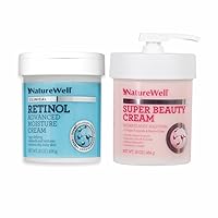 NatureWell Clinical Retinol + Super Beauty Bundle, Retinol Advanced Moisturizer + Super Beauty Moisturizer, Non-Greasy, Ultimate Hydration, For Face & Body, 16 Oz Each
