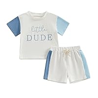 fhutpw Toddler Baby Boy Clothes Summer Short Sleeve Letter Tops & Casual Shorts Set Infant 6 12 18 24 Months Outfits