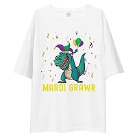 Mardi Grawr Dinosaur Dab Give Out Balloon for Kids Unisex Oversized Tee