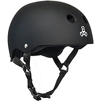 Triple Eight Sweatsaver Liner Skateboarding Helmet, Black Matte w/Wht - M