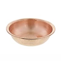 Solid 100% Copper Ayurveda Health Classic Traditional Mixing Bowl 7 Qt Capacity, 14 inch Diameter for Mixing, Cooking, Baking