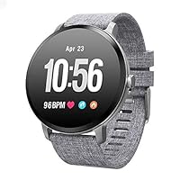 New Smart Watch IP67 Waterproof Activity Fitness Tracker Heart Rate Monitor Smartwatch for iPhone Android (Grey)