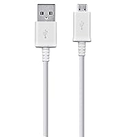 Short MicroUSB Cable Compatible with Your HTC One (M8) Google Play Edition with High Speed Charging. (1White,20,cm 8in)