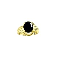 Rylos 14K Yellow Gold Classic Designer Style Oval 12X10MM Solitaire Gemstone Ring - Exquisite Color Stone Jewelry for Women & Girls, Available in Sizes 5-13