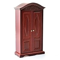 Melody Jane Dollhouse Mahogany 2 Door Wardrobe Miniature 1:12 Bedroom Furniture