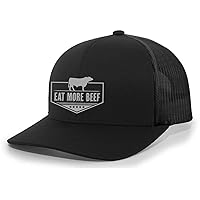 Trenz Shirt Company Support Your Local Farmers Eat More Beef Cattle Farm to Table Mens Embroidered Mesh Back Trucker Hat