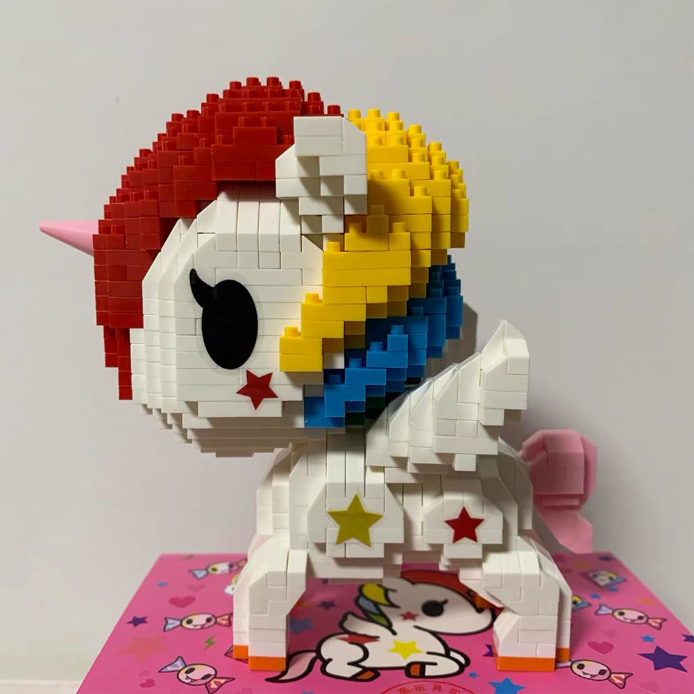 Uvini Micro Blocks Adult Building Blocks Toy Set, Colorful 3D Stackable Toys, Fun DIY Building Blocks Unicorn for Girls, Adults or Kids Best Gift for Girls 870pcs (US Shipping)