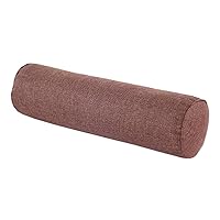 Aowufan Solid Color Cervical Pillow Cylindrical Round Neck Pillow Candy Pillow Long Leg Pad Foot Pillow Throw Pillow Sofa Cushion (Brown, L)