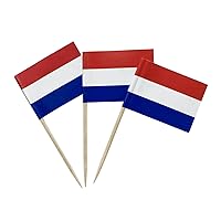 100PCS Netherlands Dutch Small Toothpick Flags Decor Mini Cupcake Toppers Cocktail Picks