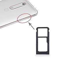 Repair Replacement Parts SIM Card Tray + SIM Card Tray/Micro SD Card Tray for Nokia 6.1/6 (2018) / TA-1043 TA-1045 TA-1050 TA-1054 TA-1068 (Black) Parts (Color : White)