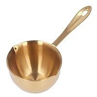 Stainless Steel Saucepan,Sauce Pan, Professional Home Cooking Sauce Pan with Pour Spouts, Milk Pots for Stove Top, Easy Pour with Ergonomic Handle, Sauce Pot, for Milk Chocolat(gold)