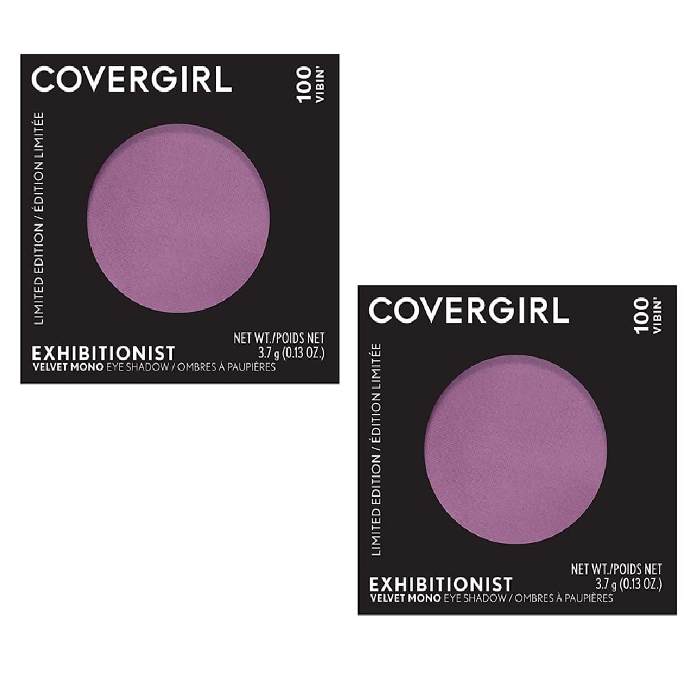 COVERGIRL Pack of 2 Exhibitionist Velvet Mono Eye Shadow, Vibin' 100
