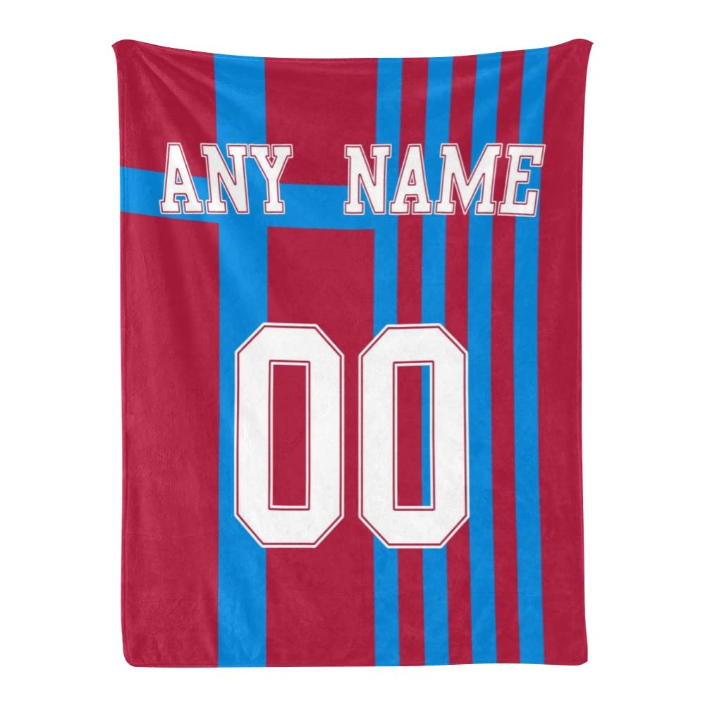 Custom Number Blanket, Personalized Soccer Throw Blanket with Name for Adult,Kids, 30"x40"
