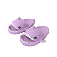 Cute Shark Slippers for Women Men, 2022 New-Shark Cloud Slides, Cloud Shark Slippers, Anti-Slip Novelty Open Toe Slides Summer Lightweight Sole Sandals Casual Beach Shoes, A, Purple, 36/37