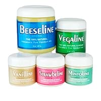 Beeseline Assorted Family Pack - 100% Natural & Handmade Alternative to Petroleum Jelly - Set of 5