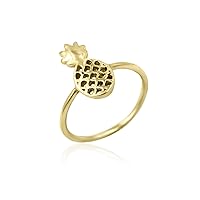 Pineapple Statement Rings Jewelry for Women Pineapple Shape Minimalist Brass Metal Ethnic Gold or Sterling Silver Plated Abstract Birthday Gift Ring