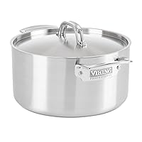 Viking Professional 5-Ply Stainless Steel Stockpot with Lid, 6 Quart, Satin Finish