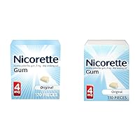 Nicorette Nicotine Gum to Help Stop Smoking, 4 mg, Original Stop Smoking Aid - 170 Count & Nicotine Gum to Help Stop Smoking, 4 mg, Original Stop Smoking Aid - 110 Count