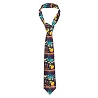 Corgi Floral Flowers Print Fashionable Men'S Novelty Necktie Tie For Weddings,Business, Parties Gift For Groom