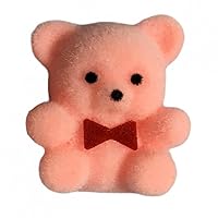 Dollhouse Pink Flock Teddy Bear Miniature Girl Toy Shop Nursery Accessory 1:12
