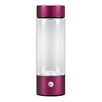 Hydrogen Water Bottle Generator, Portable 2-in-1 Hydrogen Generator, 3-mins Rechargable Anti-Aging Antioxidant Hydrogen Rich Water Cup (420ml/1100-1300ppb)(Color:Pink)