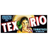 Tex Rio Tomatoes Crate Label Fridge Magnet, La Feria Texas TX Refrigerator Magnet