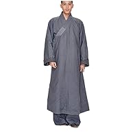 Buddhist Monk Zen Religion Meditation Cotton Robe Winter Grey