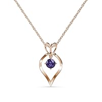 Iolite Royal Heart Pendant Necklace 0.40 ct 14K Gold