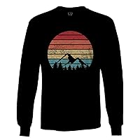 Vintage Retro Camping Hiking Mountain Outdoor Adventure Calling Forest Long Sleeve Men's