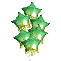 20pcs Gradient Green Star Foil Balloons, 18inch Green Yellow Star Mylar Balloons for St. Patrick's Day Easter Birthday Wedding Baby Shower Party Decor