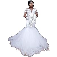 Melisa Sequins Lace up Corset Bridal Ball Gowns Train Mermaid Wedding Dresses for Bride 2023 Plus Size