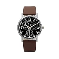 Mens Watch Leather Band Sport Watches Analog Quartz Business Wristwatch Luxury Date Wrist Watches for Men Under 10