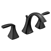 Moen Voss Matte Black Two-Handle Widespread Bathroom Faucet Trim Kit, Valve Required, T6905BL