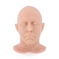 A Pound of Flesh Practice Tattoo Mini Head Silicone Tattooing Fake Skin Body Part for Practice or Display Professional Quality - Head, Fair Skintone