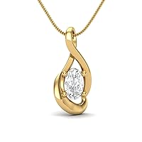 MOONEYE Dainty Oval Cut Minimalist Solitaire Moissanite Diamond Pendant Necklace 925 Sterling Silver Oval Shape 5x3mm