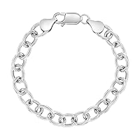 925 Sterling Silver Traditional Chain Charm Bracelet for Toddlers & Little Girls and Boys 5